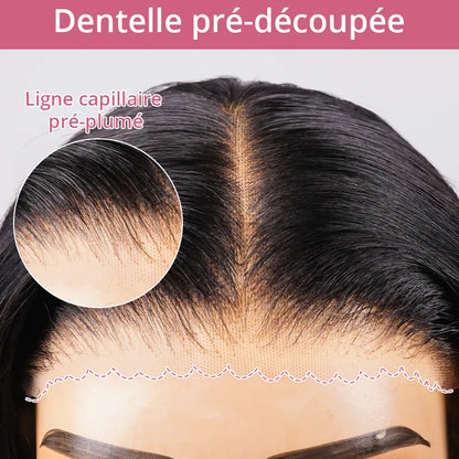 13x4 Glueless Enfilez Et Partez Perruque Courte Bouclée Sans Colle