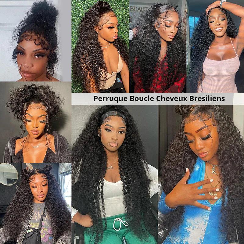 360 Lace Front Perruques Cheveux Humains Brésilienne Deep Curly - hjweavebeauty