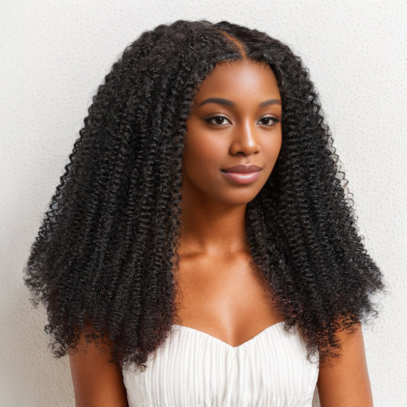 9x6 Glueless Kinky Curly Dentelle Pré-découpée Perruque Sans Colle