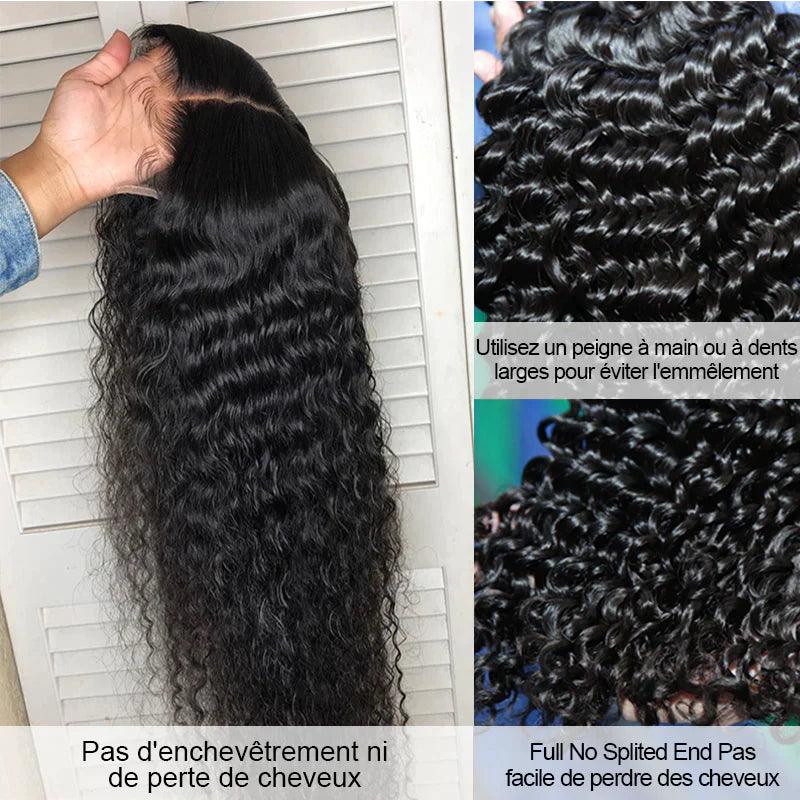 4x4 Perruques Cheveux Humains Lace Closure Brésilien Deep Curly - hjweavebeauty