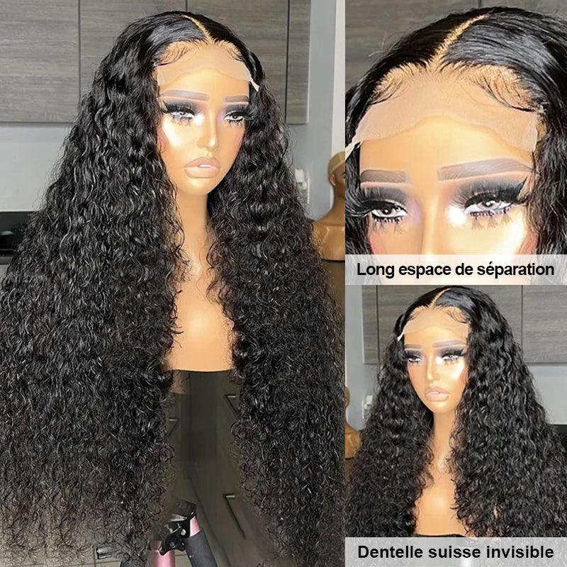 4x4 Perruques Cheveux Humains Lace Closure Brésilien Deep Curly - hjweavebeauty