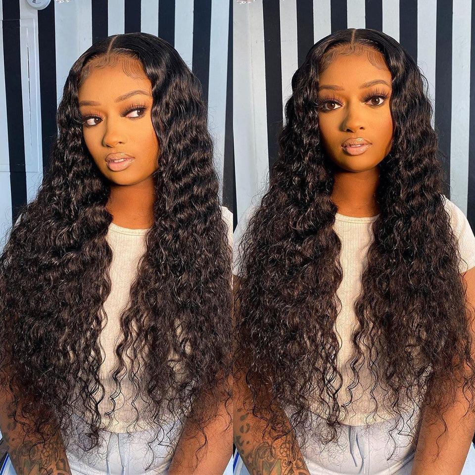 4x4 Perruques Cheveux Humains Lace Closure Vague Profonde Brésilienne Lâche Tissage - hjweavebeauty