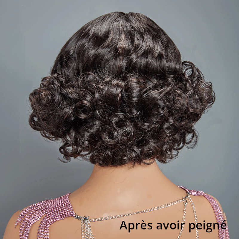 Glueless Faux Cuir Chevelu Bob Perruque Sans Colle Rose Bouclé 3s Wear Go