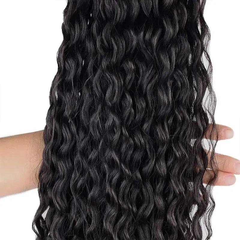 Extension cheveux humains Water Wave Ponytail Queues cheval hautes - hjweavebeauty