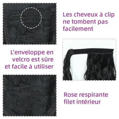 Extension cheveux humains Water Wave Ponytail Queues cheval hautes - hjweavebeauty