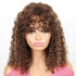 Frange Ombre Perruque Bob Cheveux Humains Brésiliens Curly - hjweavebeauty