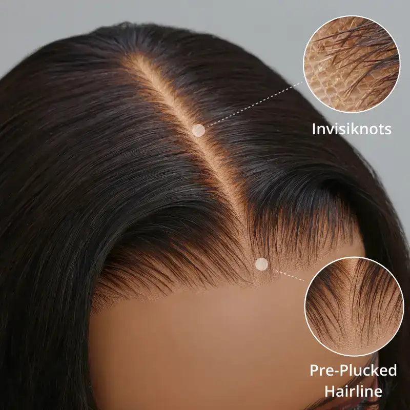 Glueless Bleached Knots Wear Go Bouncy Bouclé Perruque Cheveux Humains - hjweavebeauty