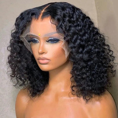 Perruque Courte Brésilienne Curly Bob Cheveux Humains - hjweavebeauty