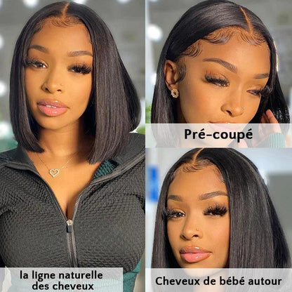 Perruque Courte Brésilienne Straight Bob Cheveux Humains - hjweavebeauty