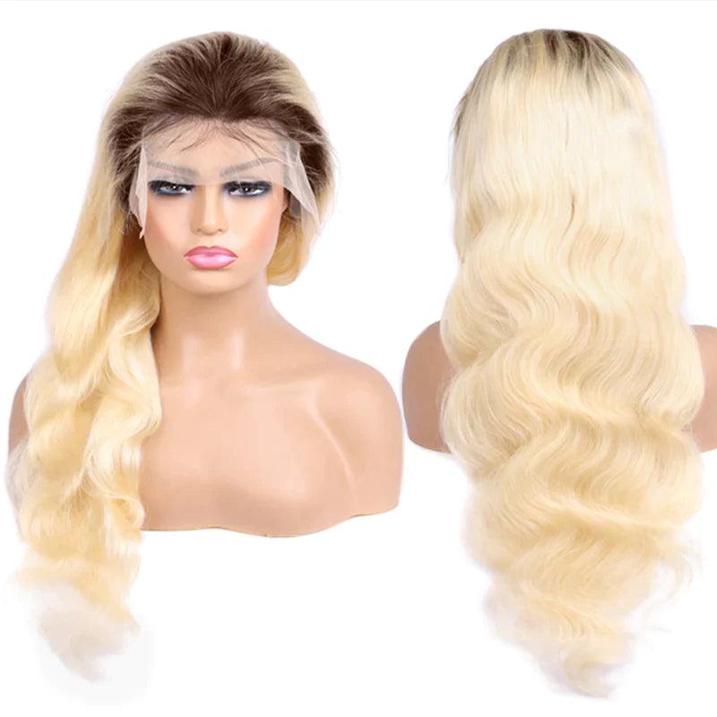 Perruques Colorées Cheveux Humains Ombre Blond Body Wave Brésilien Tissage - hjweavebeauty