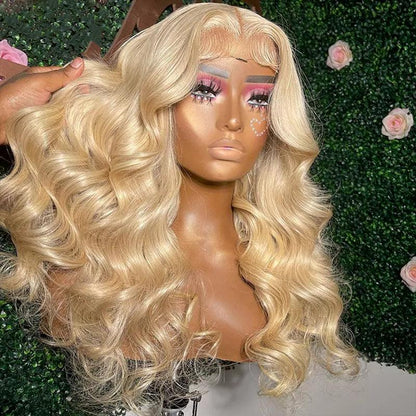 Perruques Colorées En Cheveux Humains Blond Body Wave Brésilien Tissage - hjweavebeauty