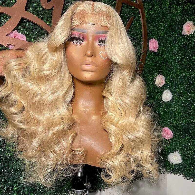 Perruques Colorées En Cheveux Humains Blond Body Wave Brésilien Tissage - hjweavebeauty