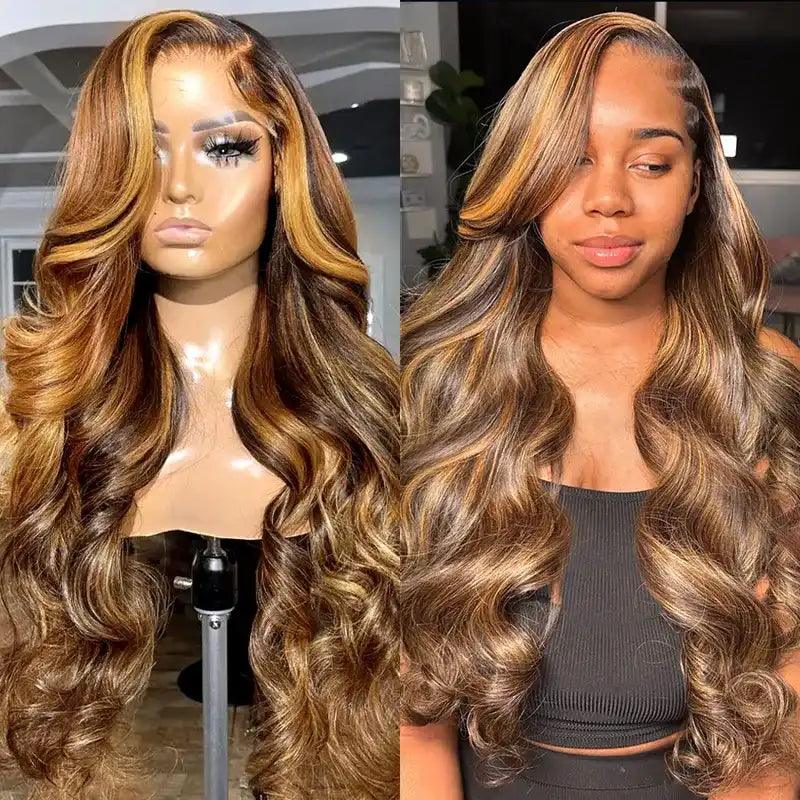 Perruques Colorées En Cheveux Humains Ombre Brésilien Body Wave Tissage - hjweavebeauty