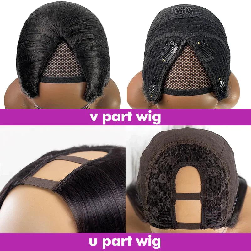 Perruques De Cheveux Humains Body Wave Brésiliens En V Tissage - hjweavebeauty